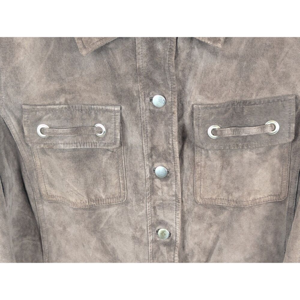 Style & Co Woman Suede Leather Coat Brown Women's Size 20W - Picture 5 of 15